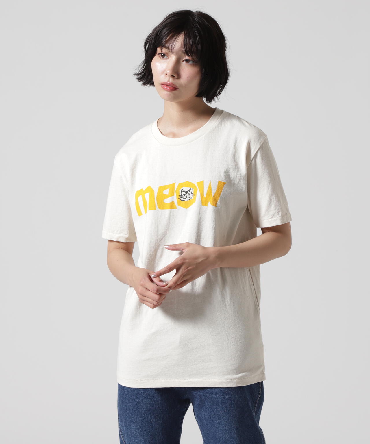 MIXTA/ミクスタ　CREW NECK MEOW　Tシャツ
