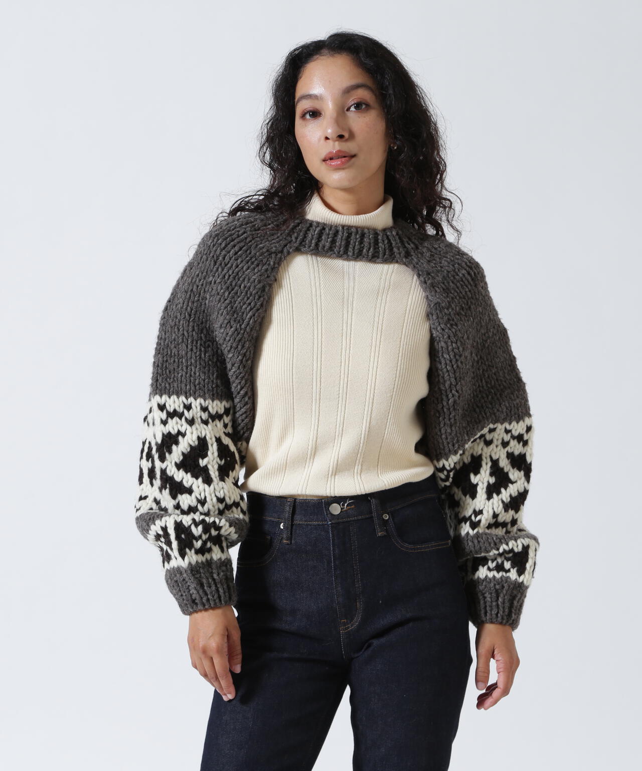 RHODOLIRION/ロドリリオン　Cowichan Knit Bolero カウチンニットボレロ RV1067A