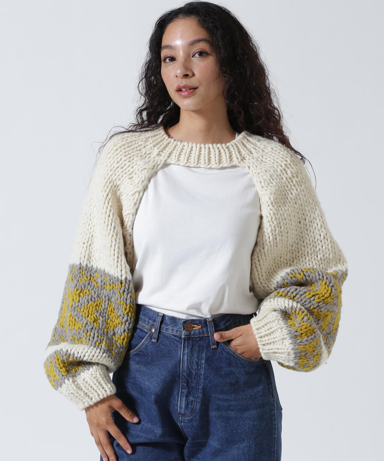 RHODOLIRION/ロドリリオン　Cowichan Knit Bolero カウチンニットボレロ RV1067A