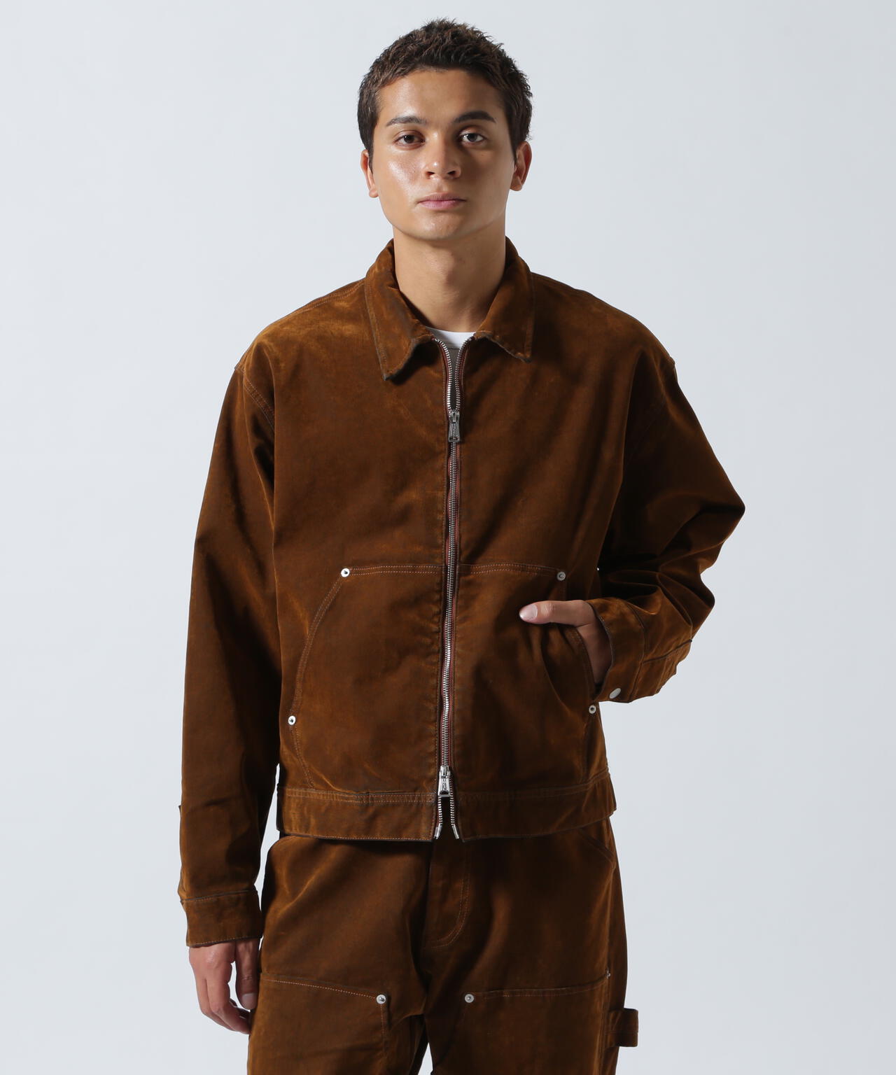 B omnivore/ビーオムニボー  FLOCKY DENIM COVER JACKET フロッキーデニムカバージャケット