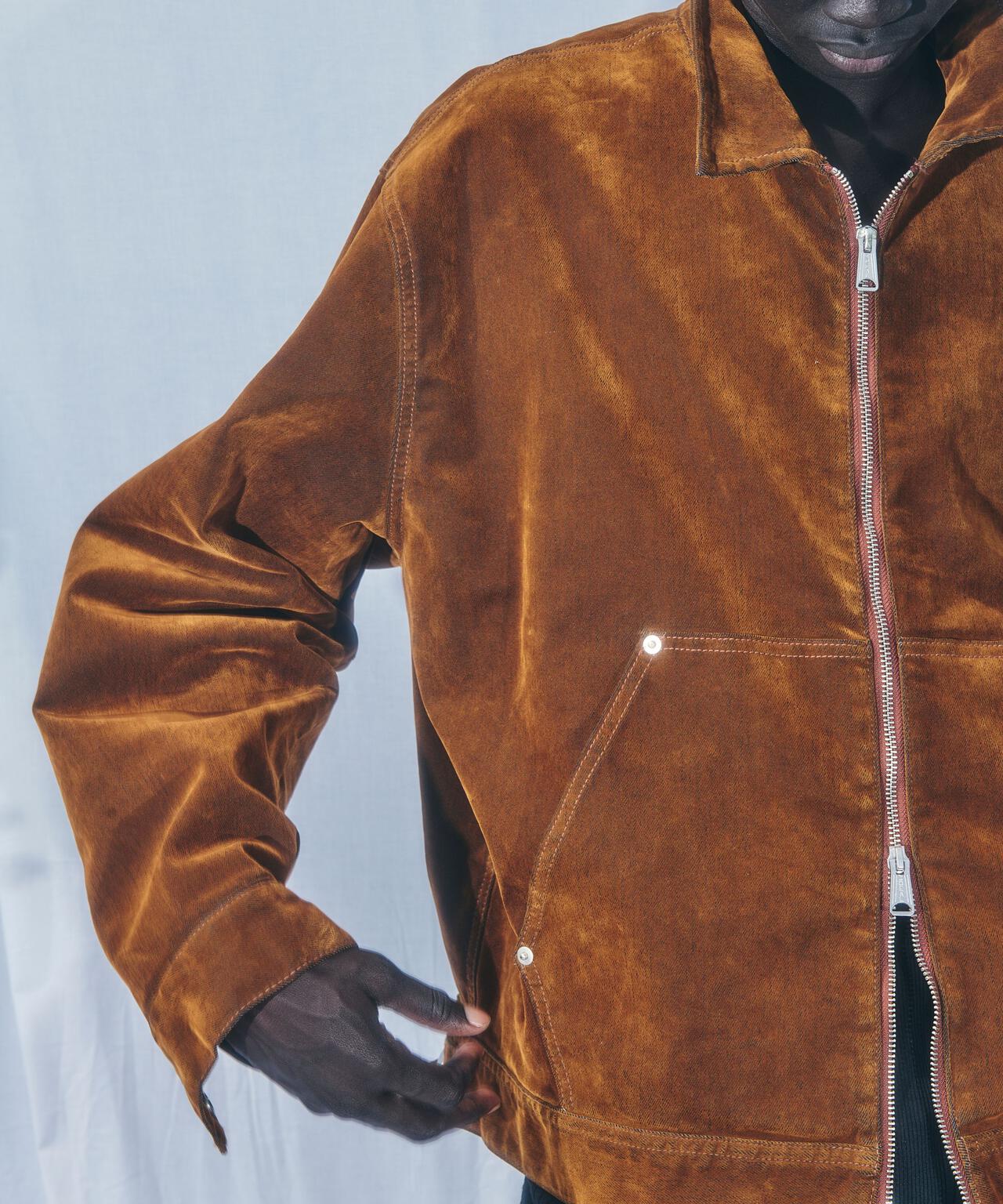 B omnivore/ビーオムニボー  FLOCKY DENIM COVER JACKET フロッキーデニムカバージャケット