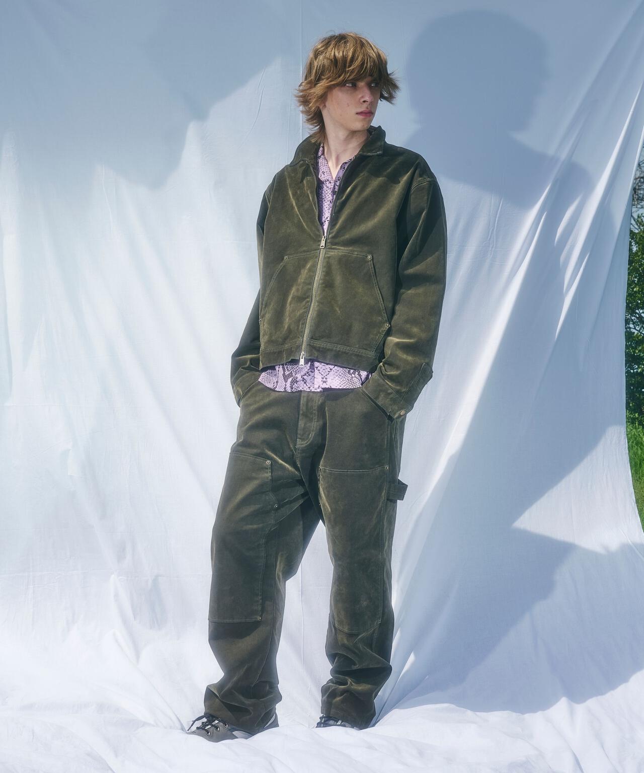 B omnivore/ビーオムニボー  FLOCKY DENIM COVER JACKET フロッキーデニムカバージャケット