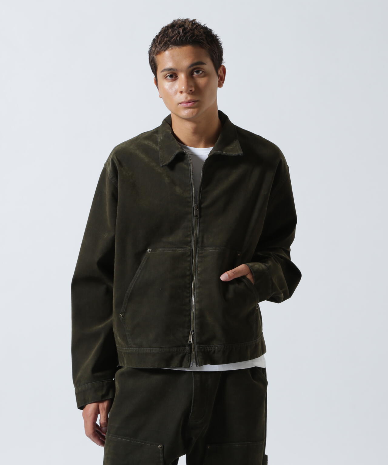 B omnivore/ビーオムニボー  FLOCKY DENIM COVER JACKET フロッキーデニムカバージャケット