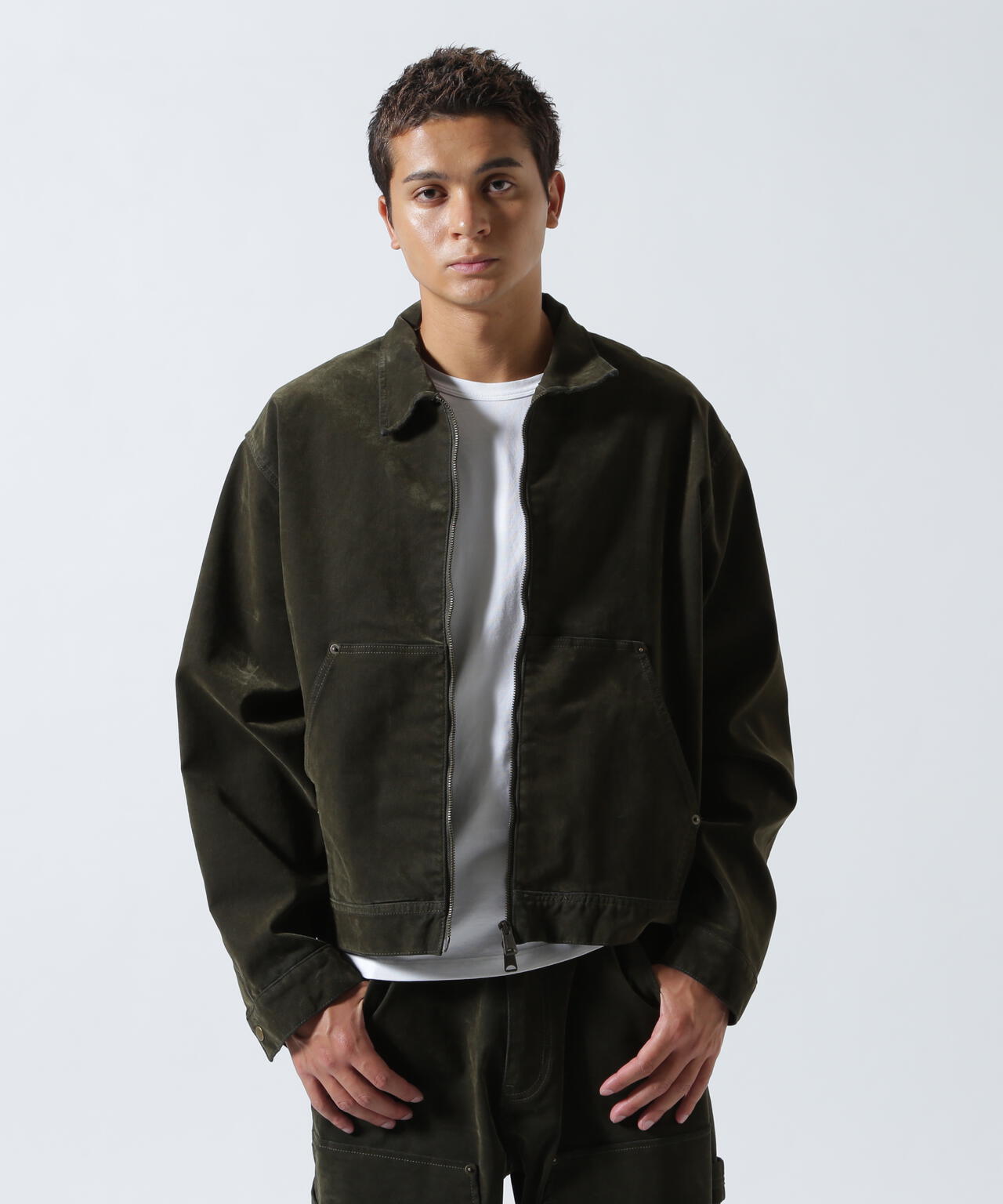 B omnivore/ビーオムニボー  FLOCKY DENIM COVER JACKET フロッキーデニムカバージャケット