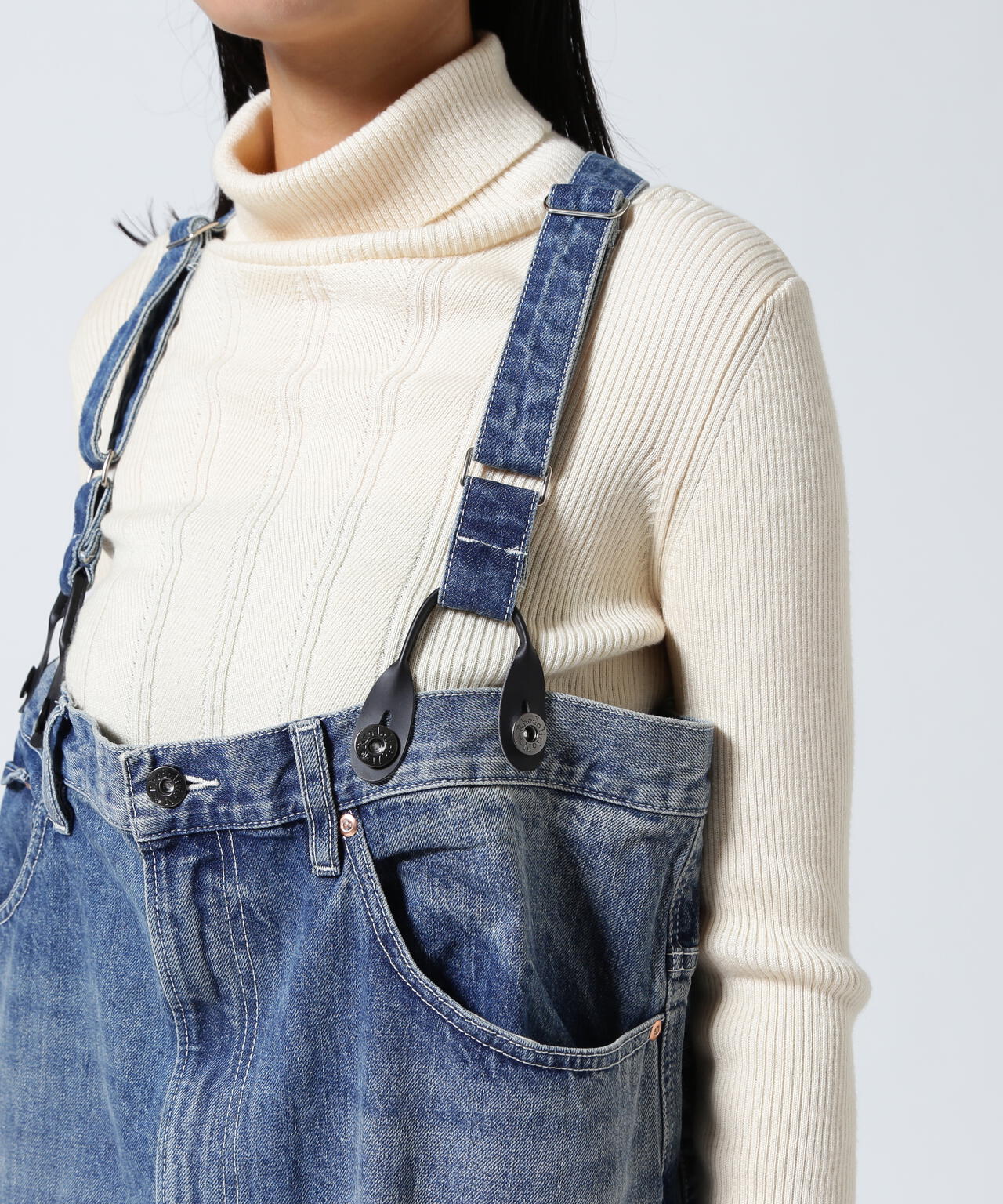 RHODOLIRION/ロドリリオン　5Pockets Suspender Pants - Denim