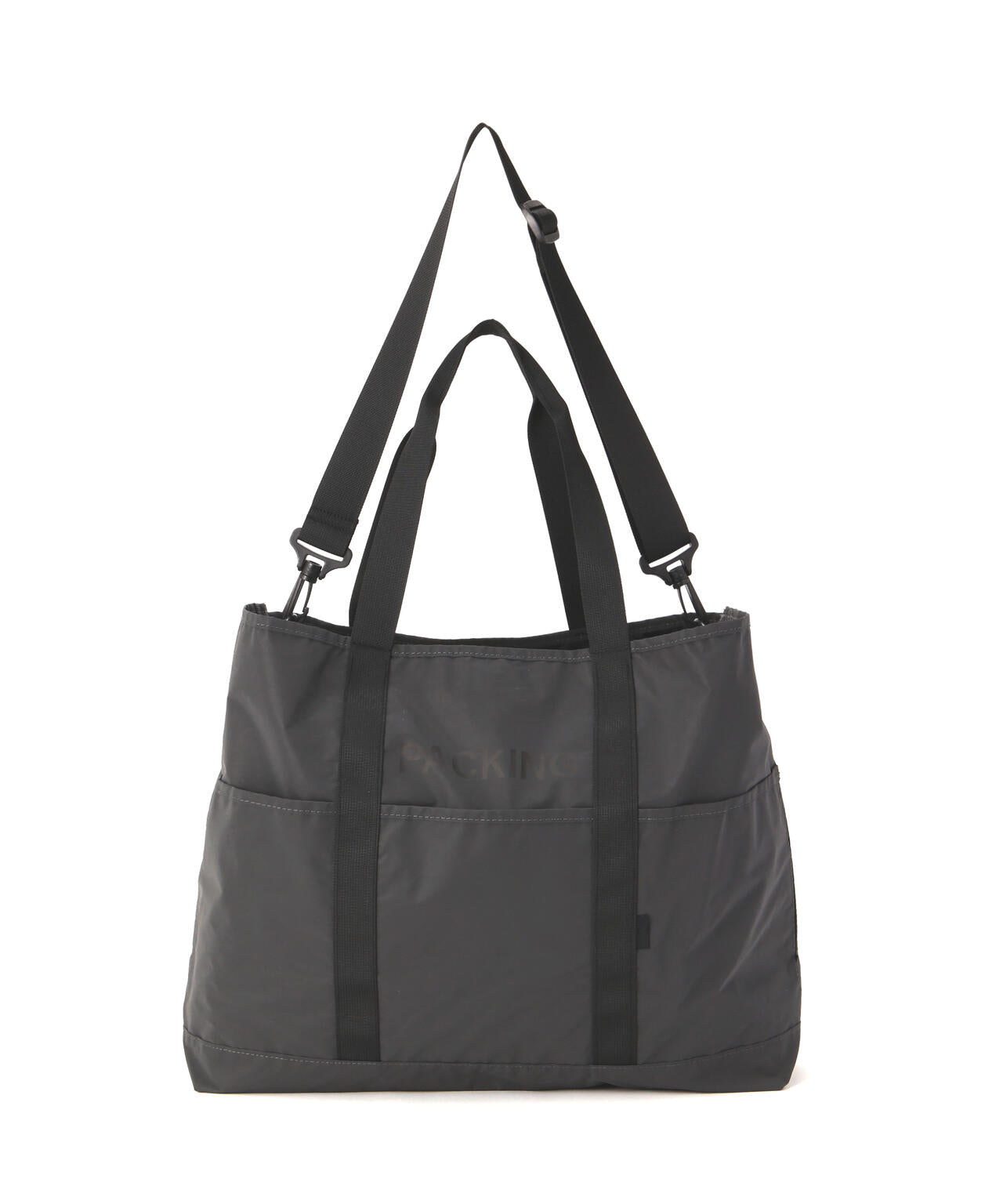 PACKING/パッキング　BLACK REFLECTIVE TOTE