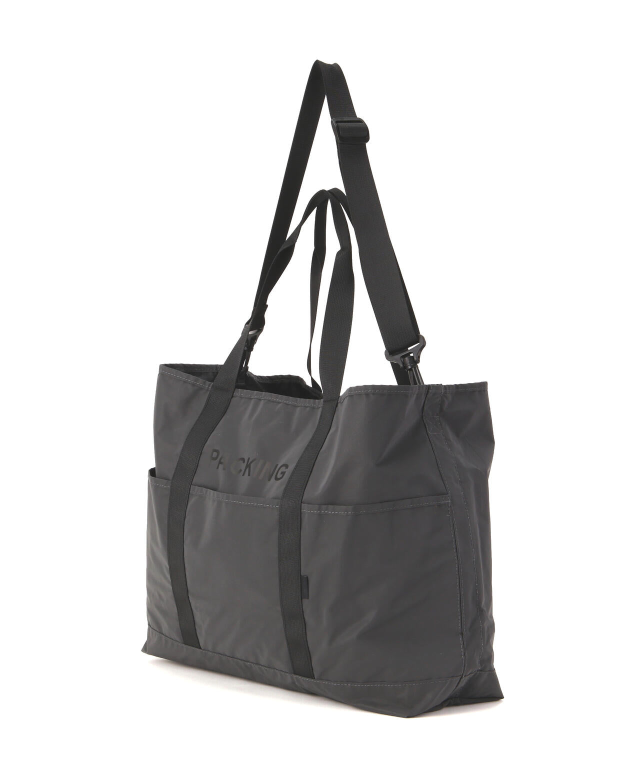 PACKING/パッキング　BLACK REFLECTIVE TOTE