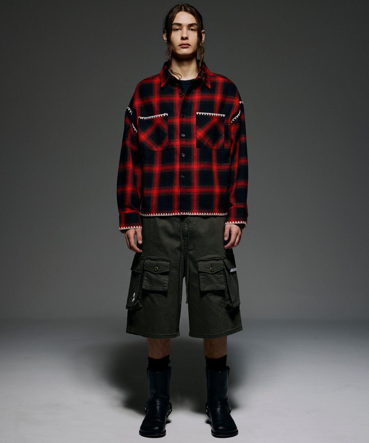 B omnivore/ビーオムニボー　HAND STITCH CARGO SHORTS
