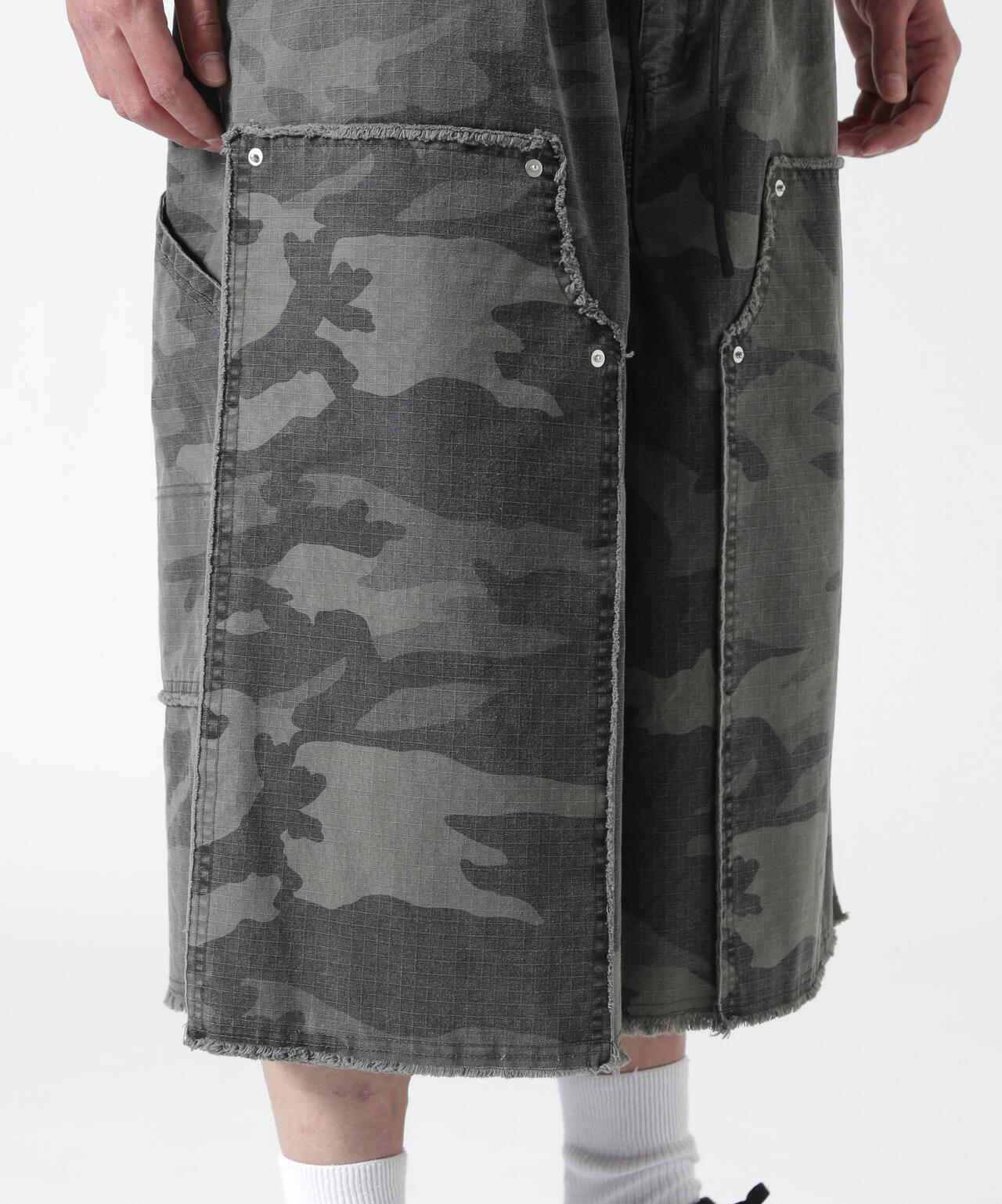 B omnivore/ビーオムニボー　W KNEE SHORTS RIP STOP ダブルニーショーツリップストップ