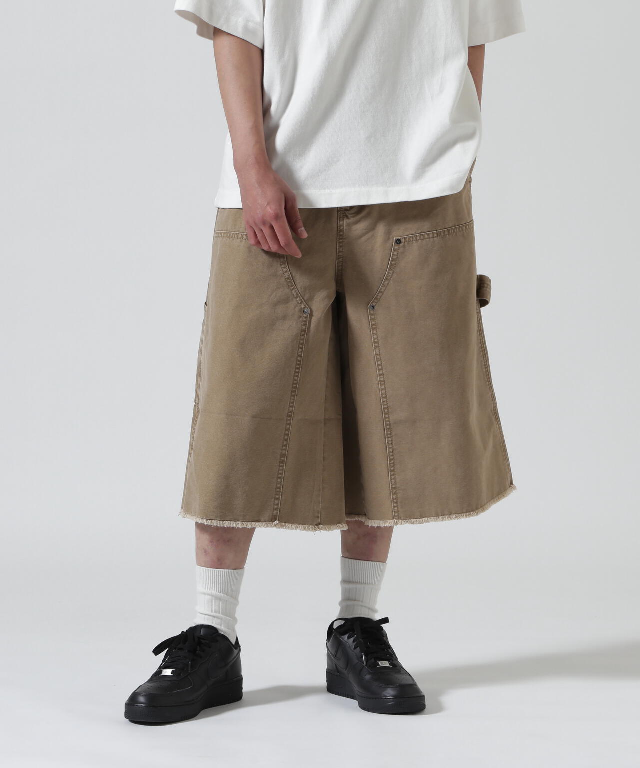 B omnivore/ビーオムニボー　W KNEE SHORTS DUCK ダブルニーショーツダック