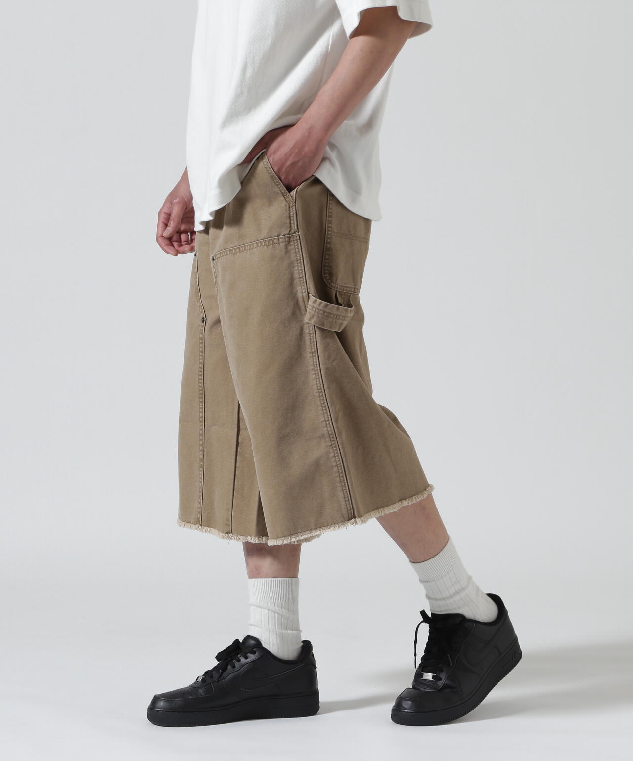 B omnivore/ビーオムニボー　W KNEE SHORTS DUCK ダブルニーショーツダック