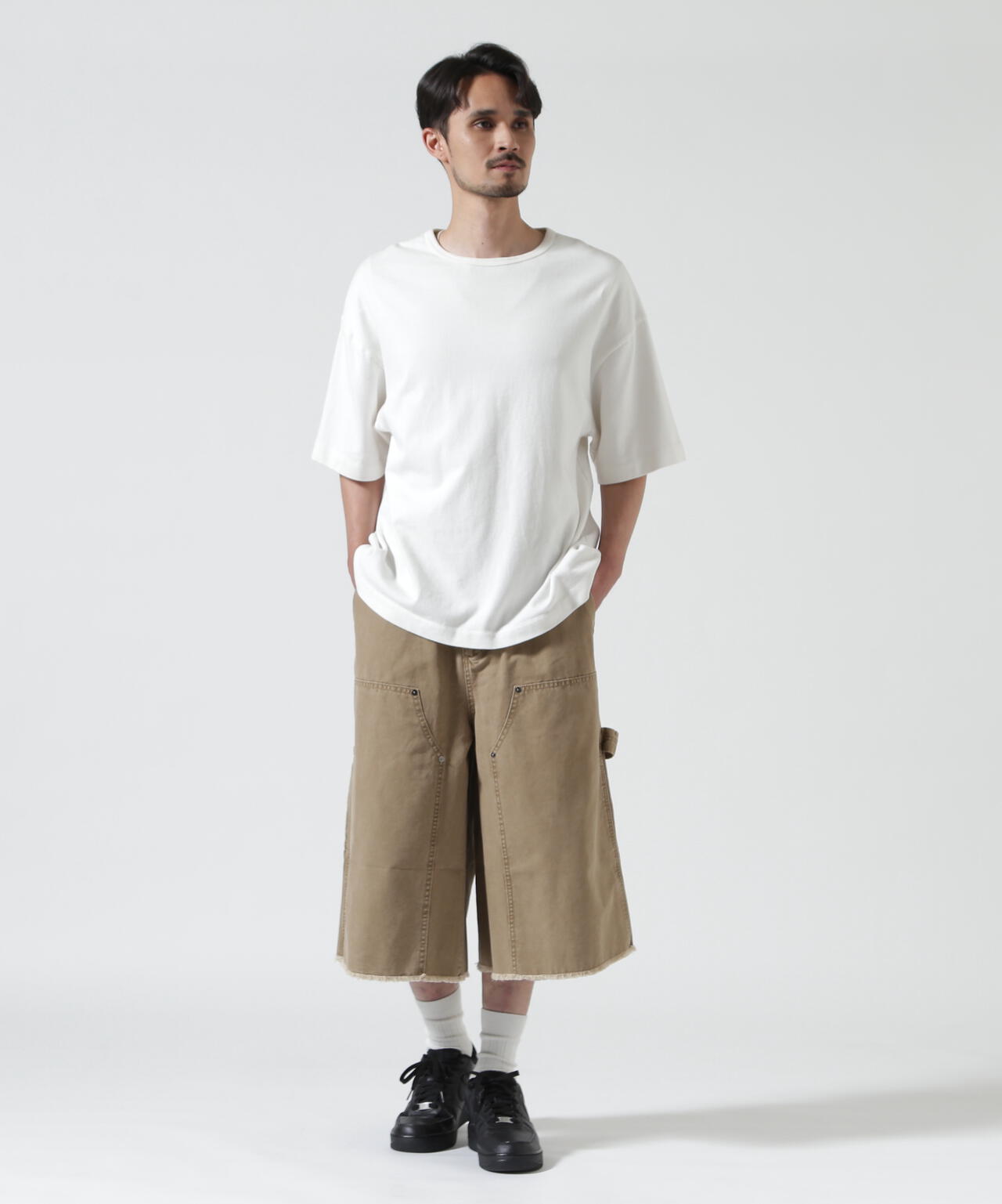 B omnivore/ビーオムニボー　W KNEE SHORTS DUCK ダブルニーショーツダック
