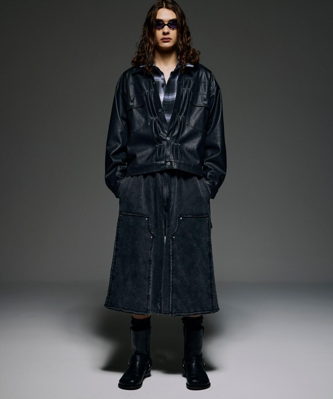 B omnivore/ビーオムニボー　W KNEE SHORTS SWT ダブルニーショーツスウェット