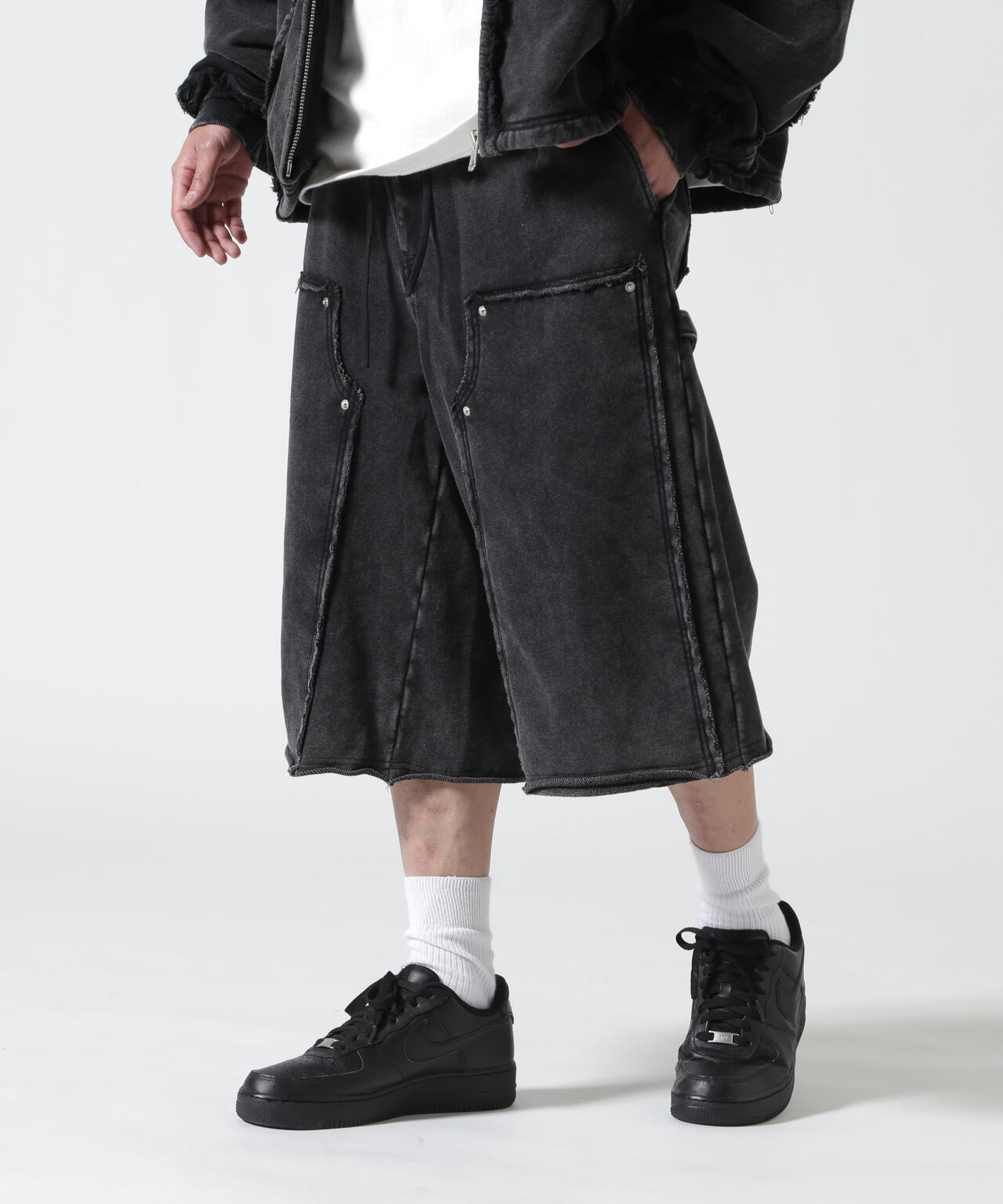 B omnivore/ビーオムニボー　W KNEE SHORTS SWT ダブルニーショーツスウェット