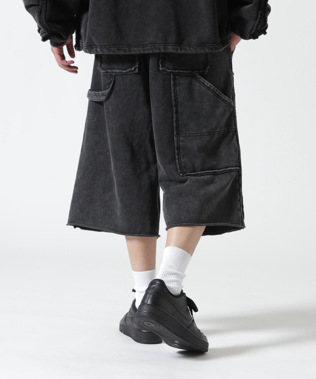 B omnivore/ビーオムニボー　W KNEE SHORTS SWT ダブルニーショーツスウェット