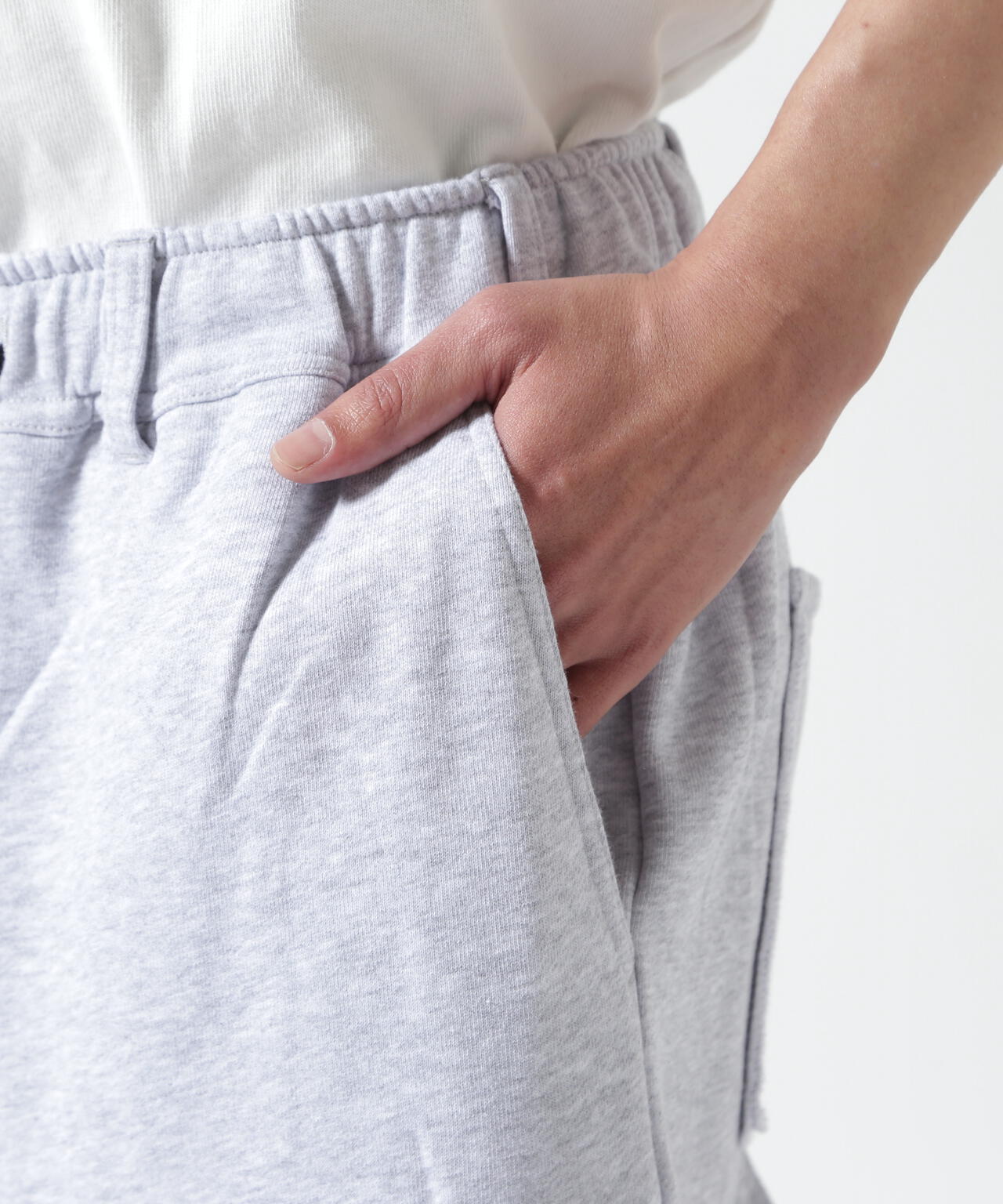 B omnivore/ビーオムニボー　W KNEE SHORTS SWT ダブルニーショーツスウェット