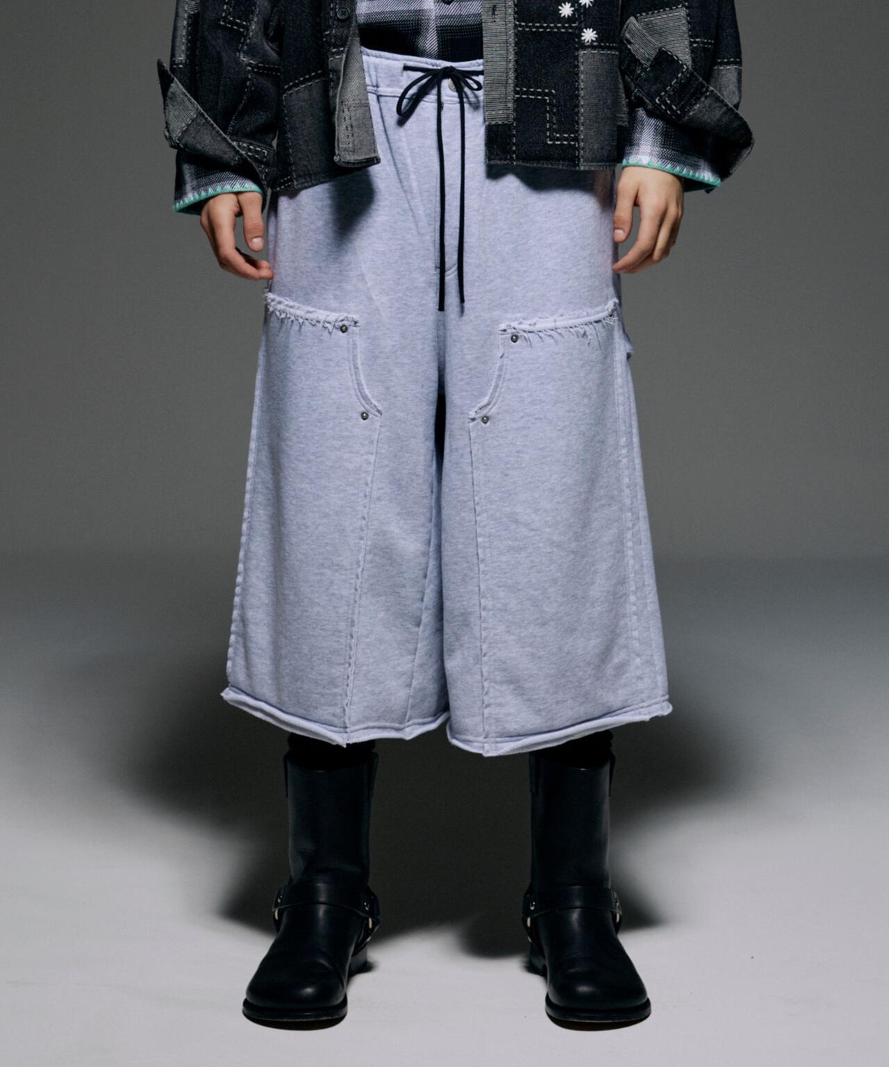 B omnivore/ビーオムニボー　W KNEE SHORTS SWT ダブルニーショーツスウェット