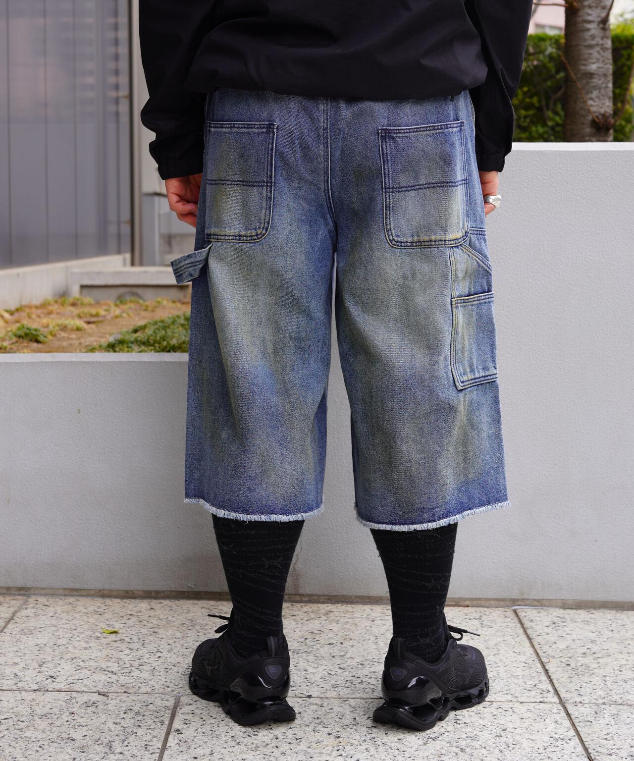 B omnivore/ビーオムニボー　W KNEE SHORTS DENIM ダブルニーショーツデニム