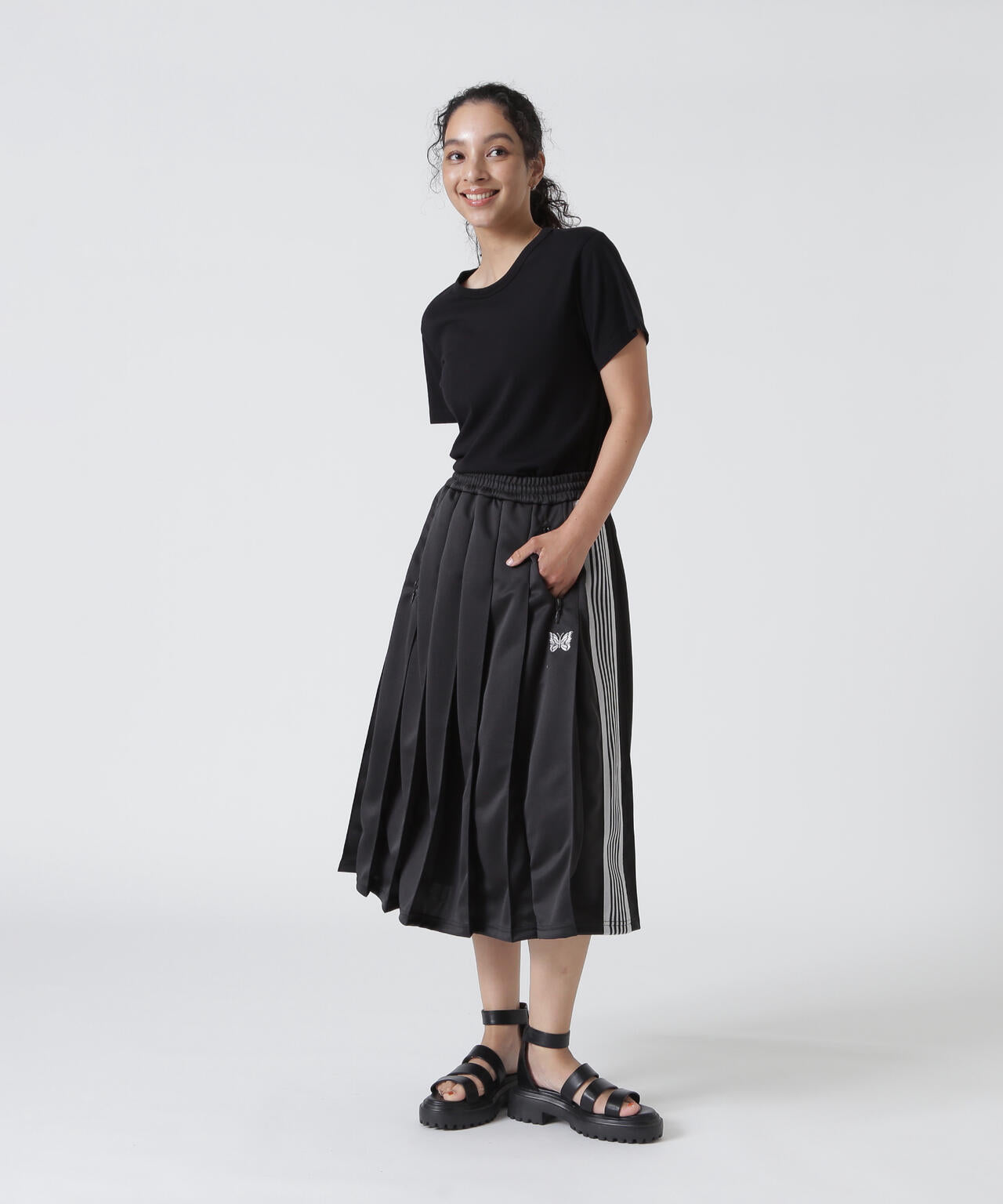 Needles/ニードルズ　Pleated Track Skirt - Poly Smooth