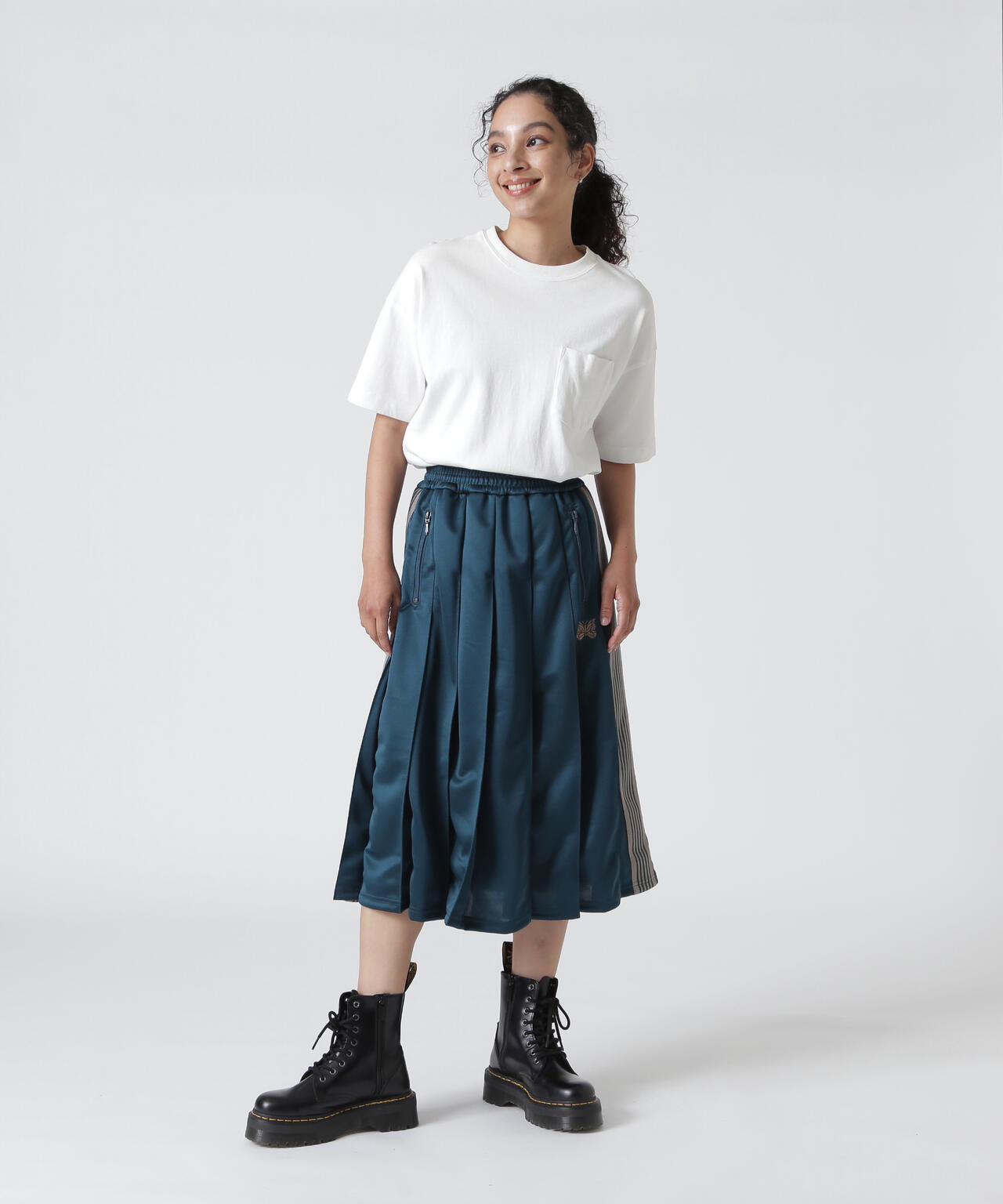 Needles/ニードルズ　Pleated Track Skirt - Poly Smooth