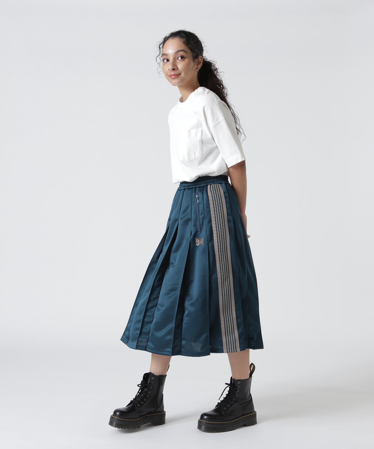 Needles/ニードルズ　Pleated Track Skirt - Poly Smooth