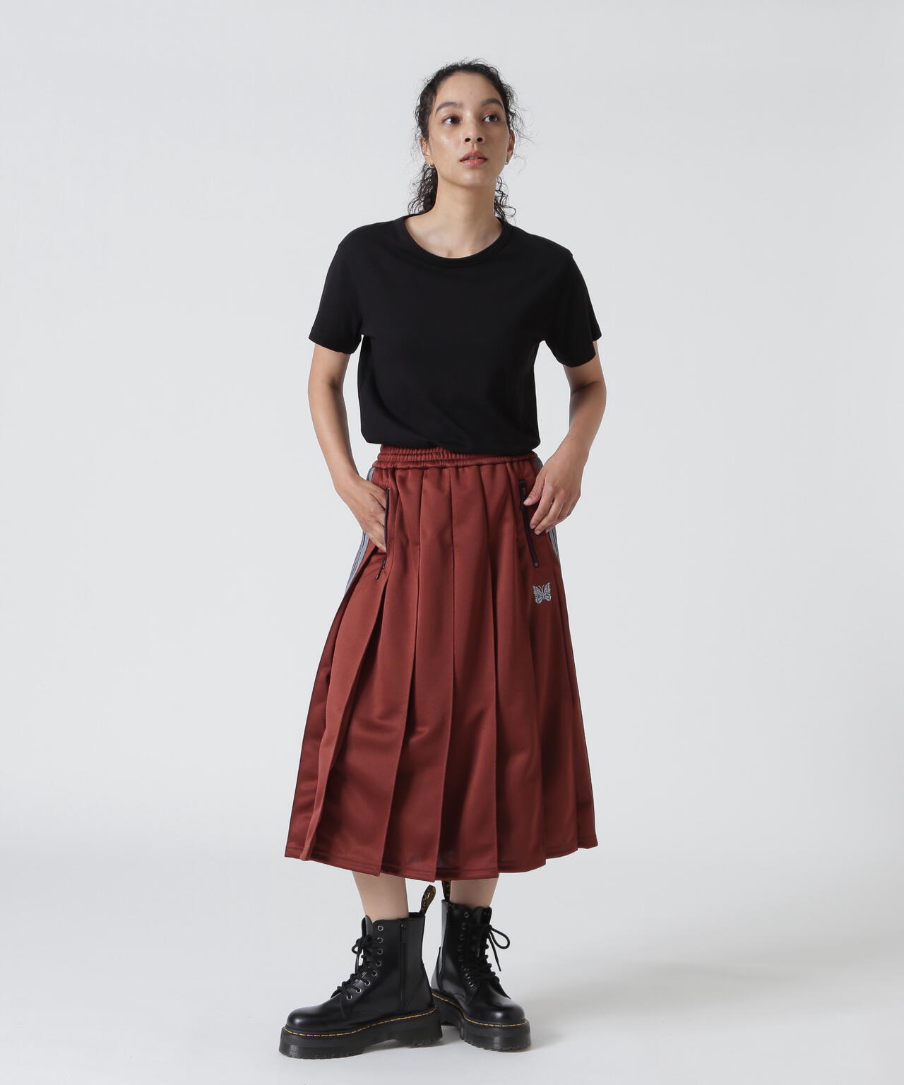 Needles/ニードルズ　Pleated Track Skirt - Poly Smooth
