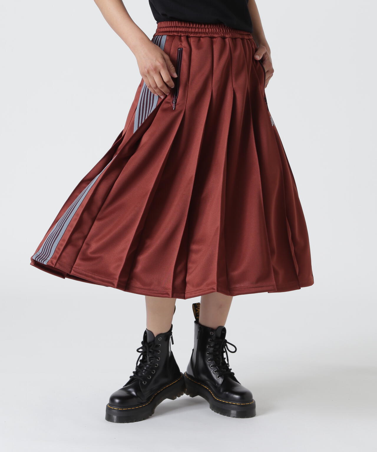Needles/ニードルズ　Pleated Track Skirt - Poly Smooth