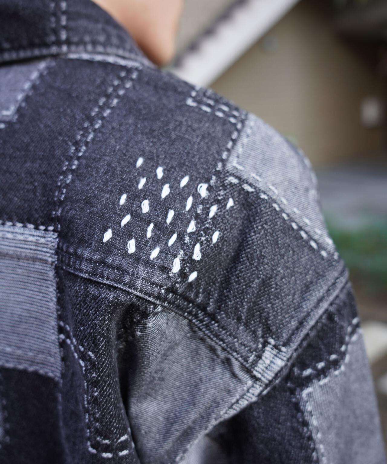 B omnivore/ビーオムニボー　PATCHWORK DENIM SHIRT