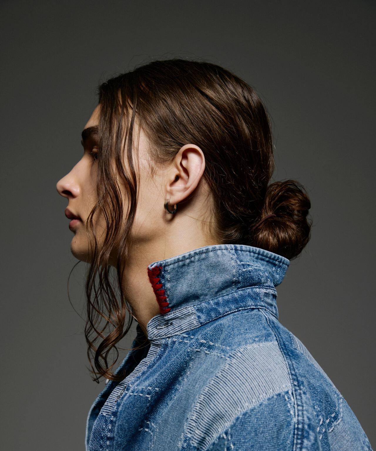 B omnivore/ビーオムニボー　PATCHWORK DENIM SHIRT