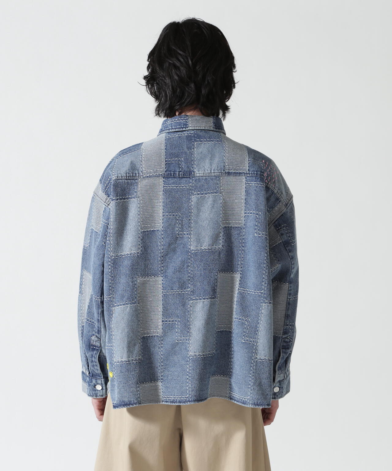 B omnivore/ビーオムニボー　PATCHWORK DENIM SHIRT