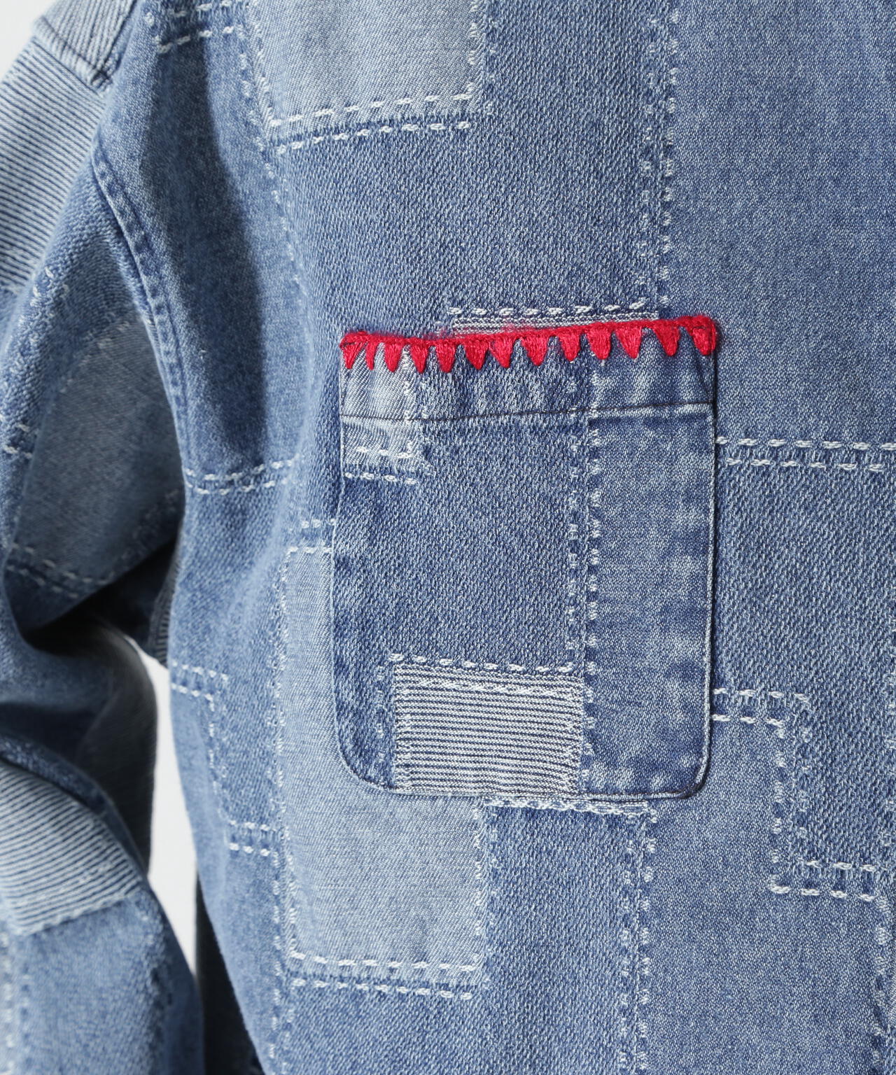 B omnivore/ビーオムニボー　PATCHWORK DENIM SHIRT