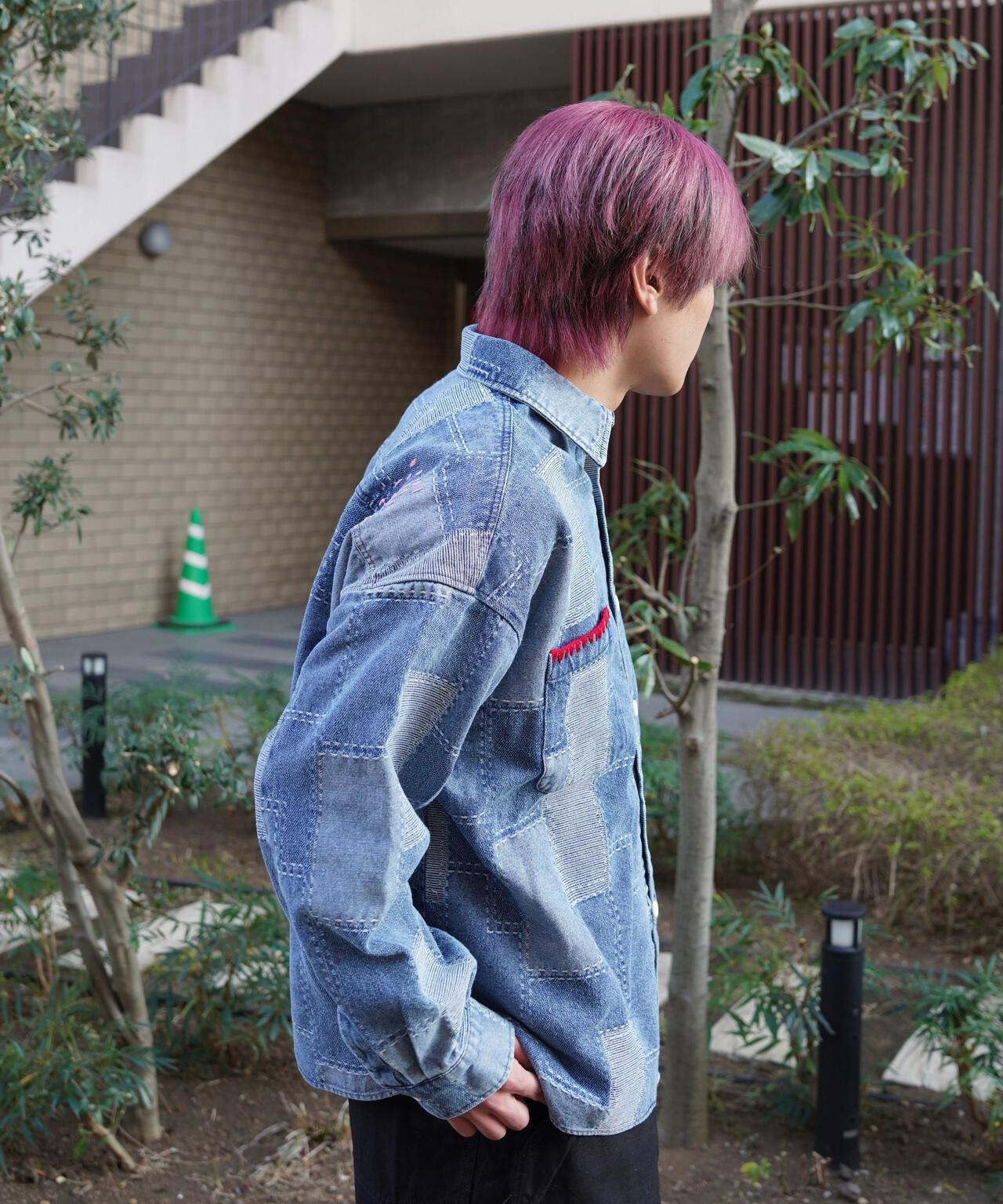 B omnivore/ビーオムニボー　PATCHWORK DENIM SHIRT