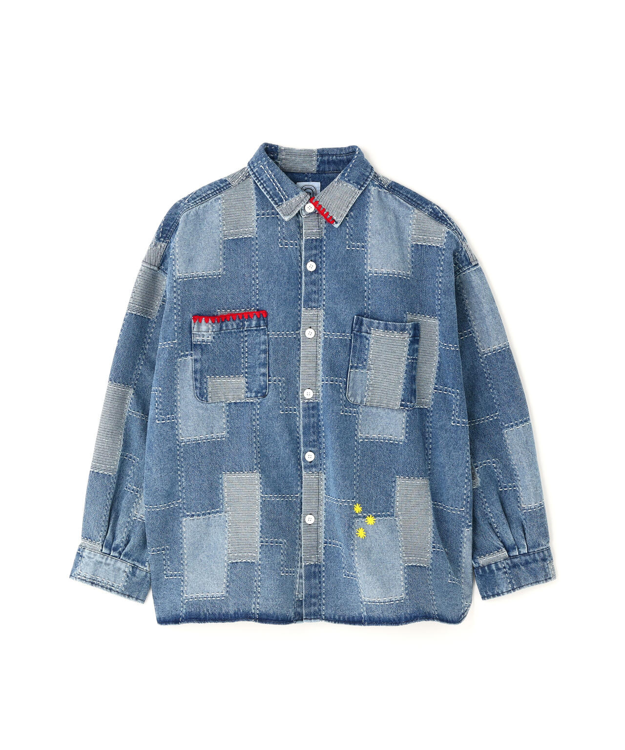 B omnivore/ビーオムニボー　PATCHWORK DENIM SHIRT