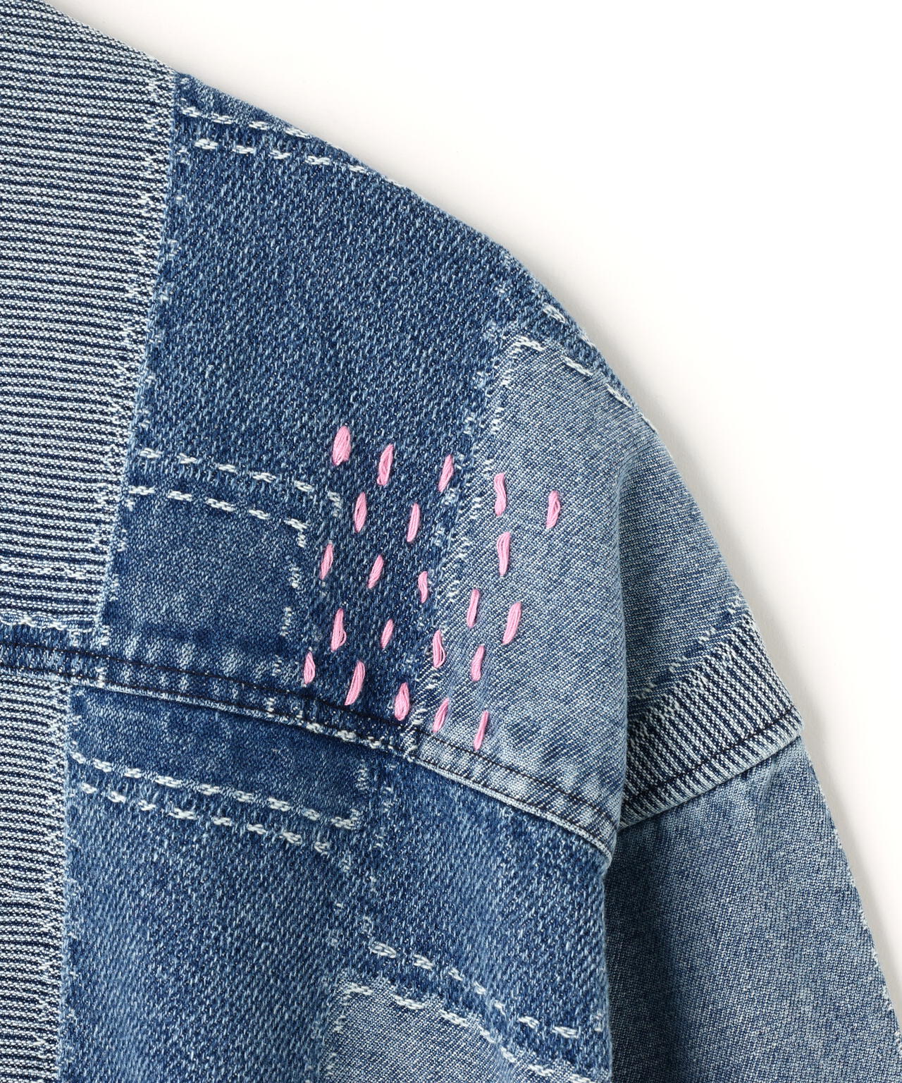 B omnivore/ビーオムニボー　PATCHWORK DENIM SHIRT