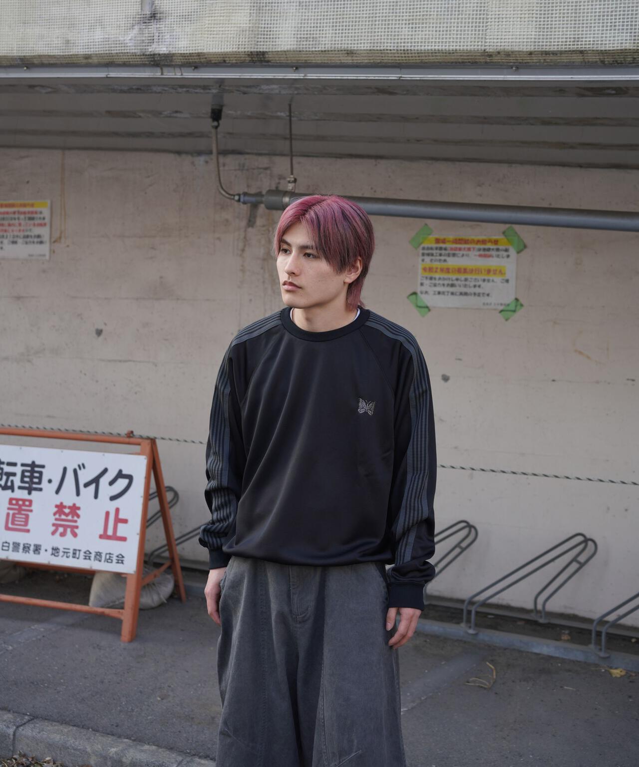 Needles/ニードルズ　別注Track Crew Neck Shirt - Poly Smooth