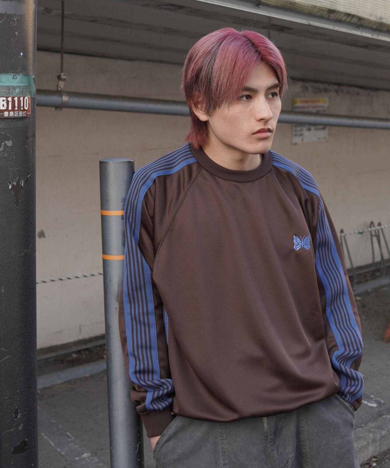 Needles/ニードルズ　別注Track Crew Neck Shirt - Poly Smooth