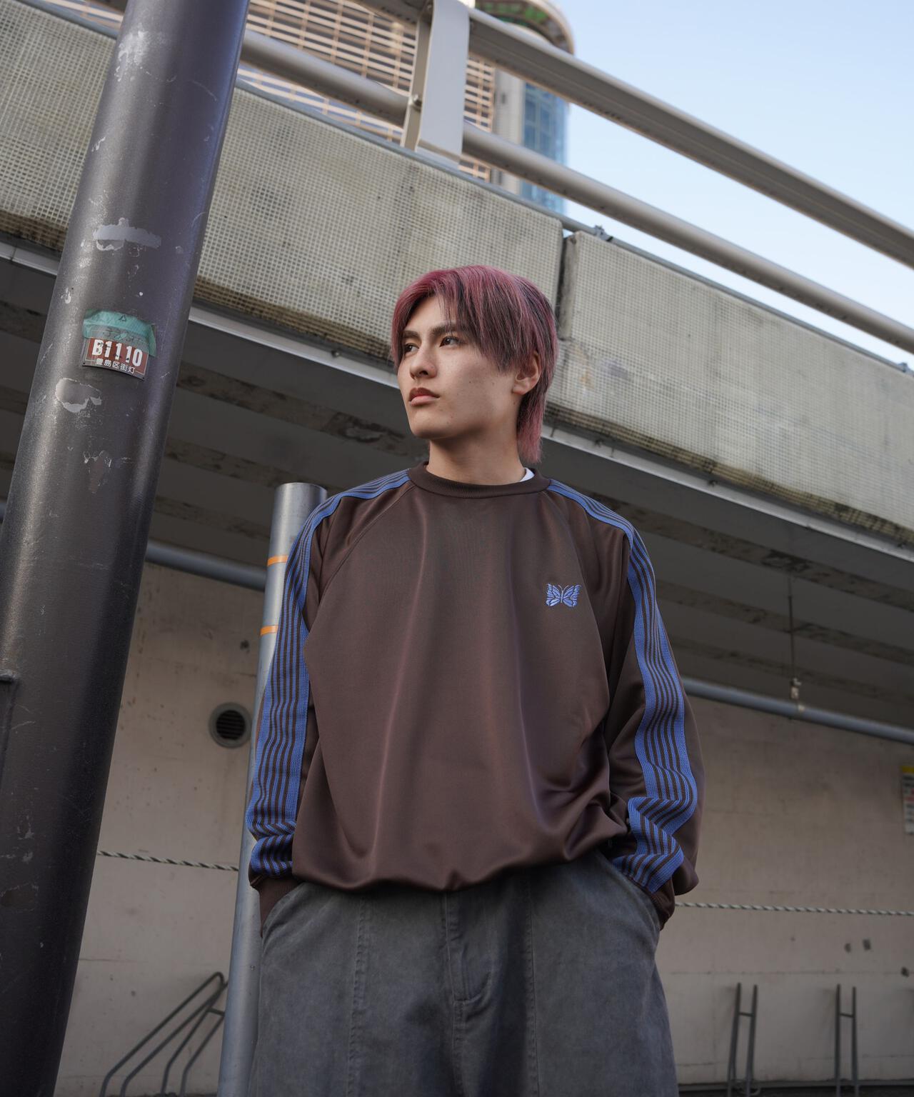 Needles/ニードルズ　別注Track Crew Neck Shirt - Poly Smooth