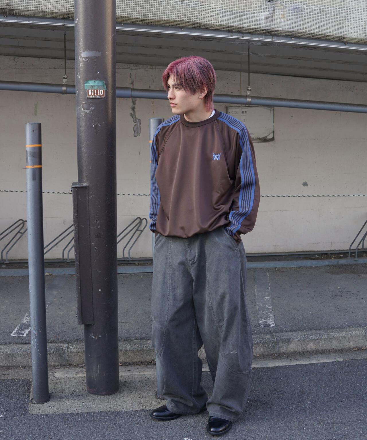 Needles/ニードルズ　別注Track Crew Neck Shirt - Poly Smooth