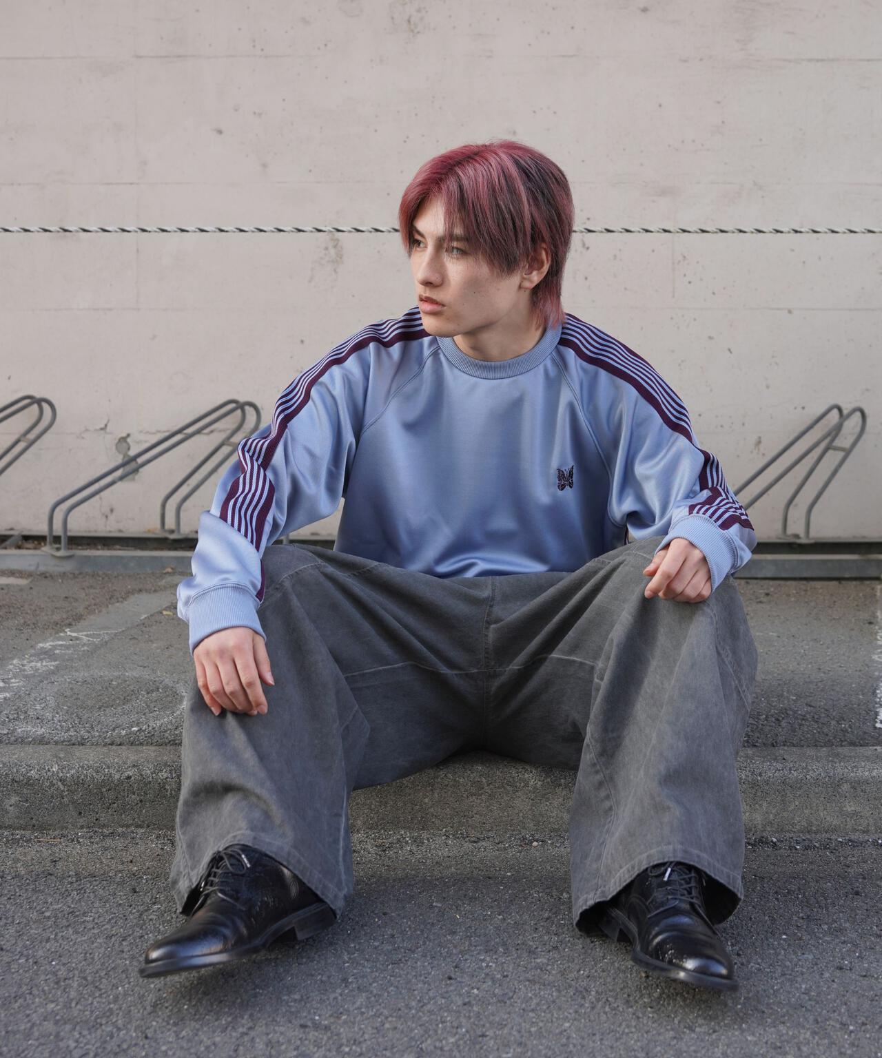 Needles/ニードルズ　別注Track Crew Neck Shirt - Poly Smooth