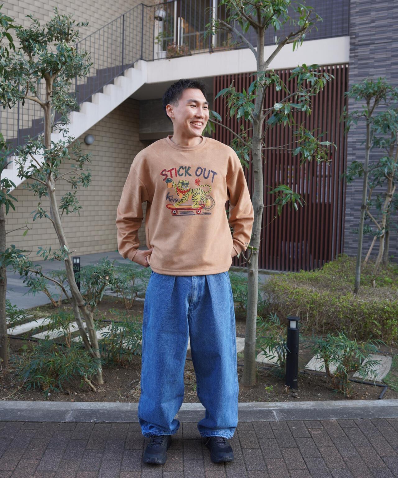 B omnivore/ビーオムニボー　SUEDE TIGER L/S PO