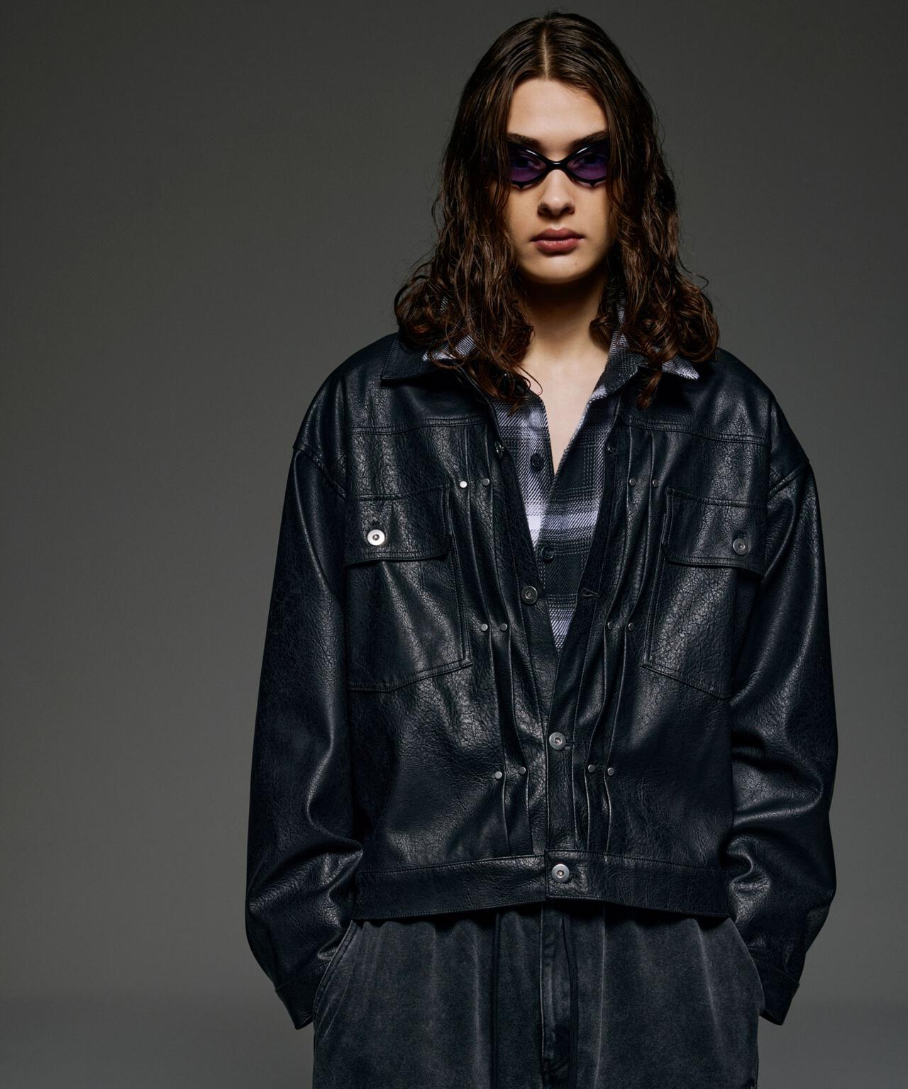 B omnivore/ビーオムニボー　FAUX LEATHER BLOUSON