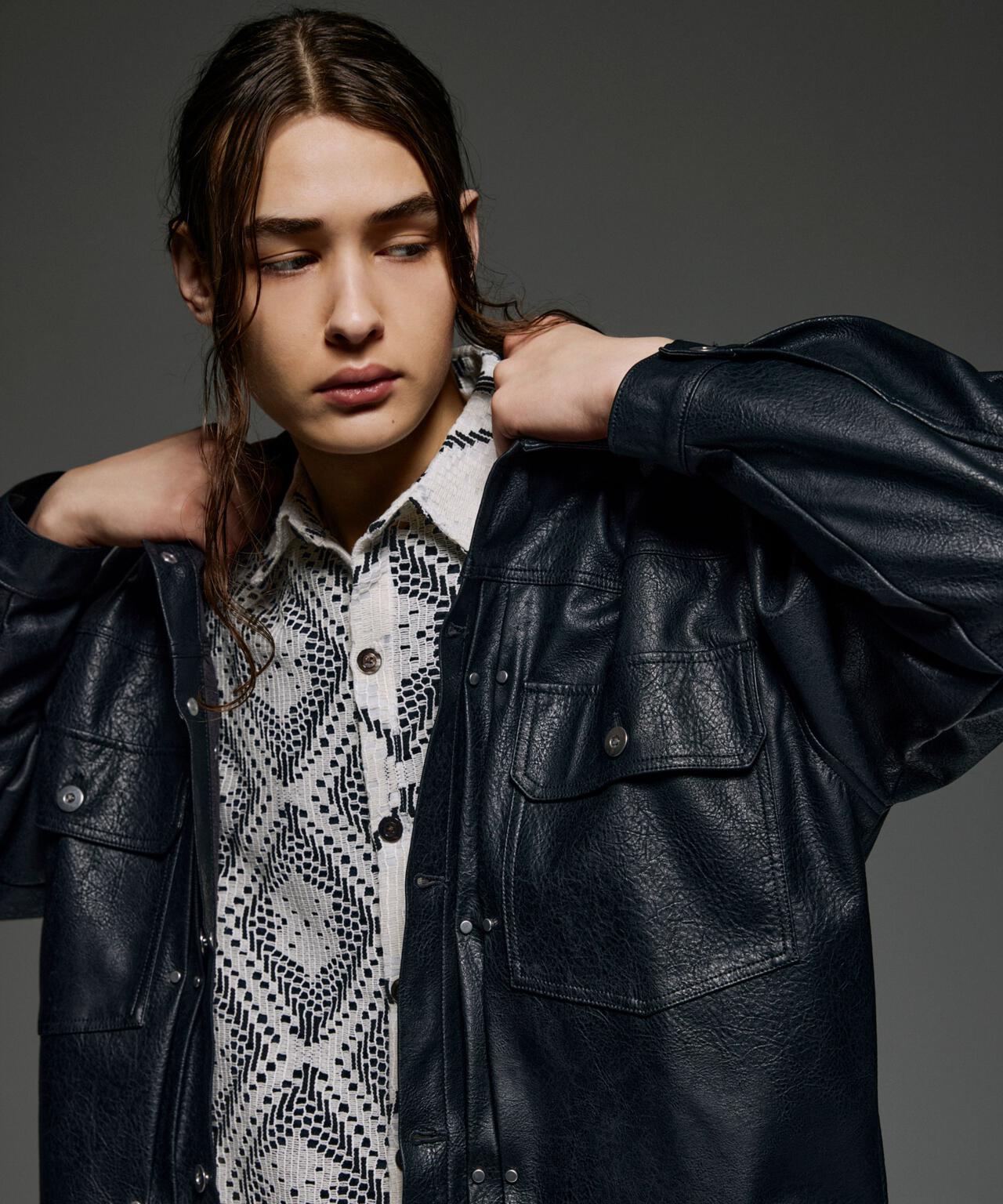 B omnivore/ビーオムニボー　FAUX LEATHER BLOUSON