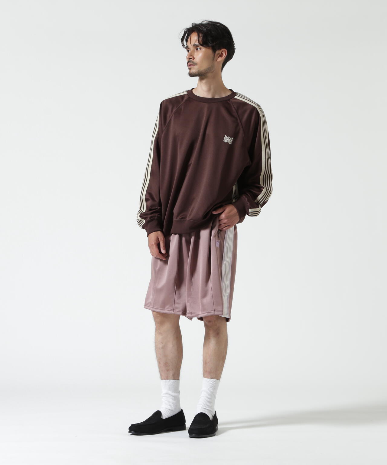 Needles/ニードルズ　別注Track Crew Neck Shirt - Poly Smooth