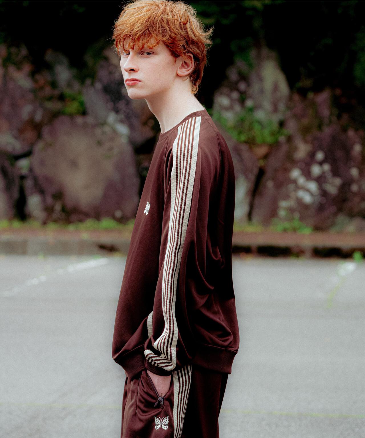Needles/ニードルズ　別注Track Crew Neck Shirt - Poly Smooth
