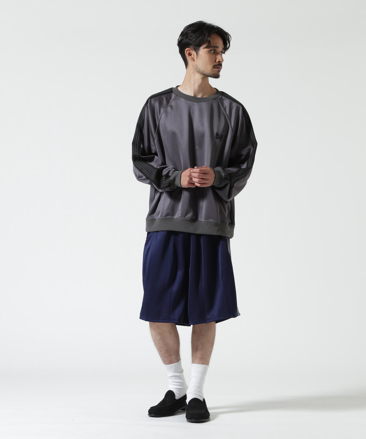 Needles/ニードルズ　別注Track Crew Neck Shirt - Poly Smooth