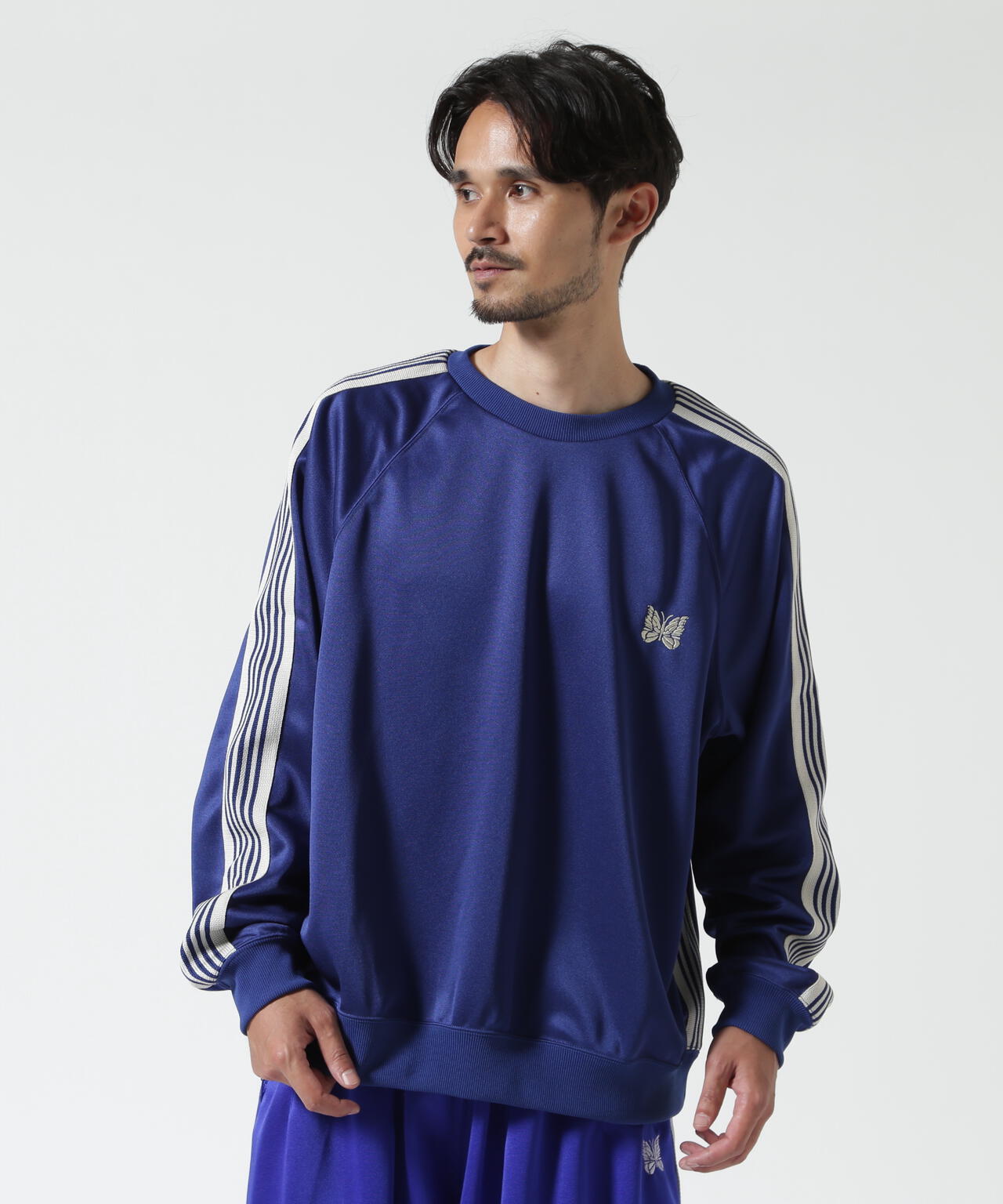 Needles/ニードルズ　別注Track Crew Neck Shirt - Poly Smooth
