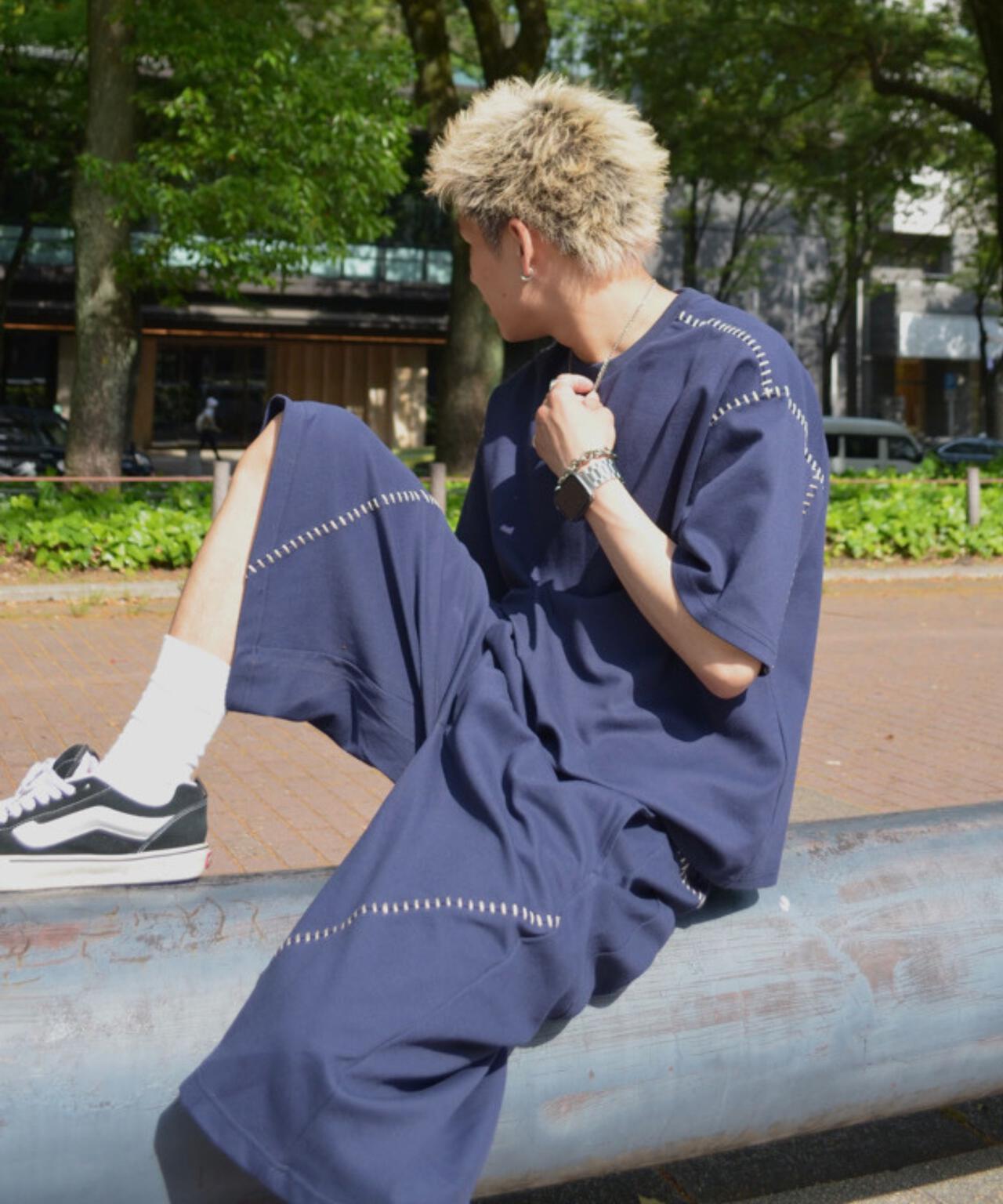 B omnivore/ビーオムニボー　STITCH TEE ステッチTシャツ
