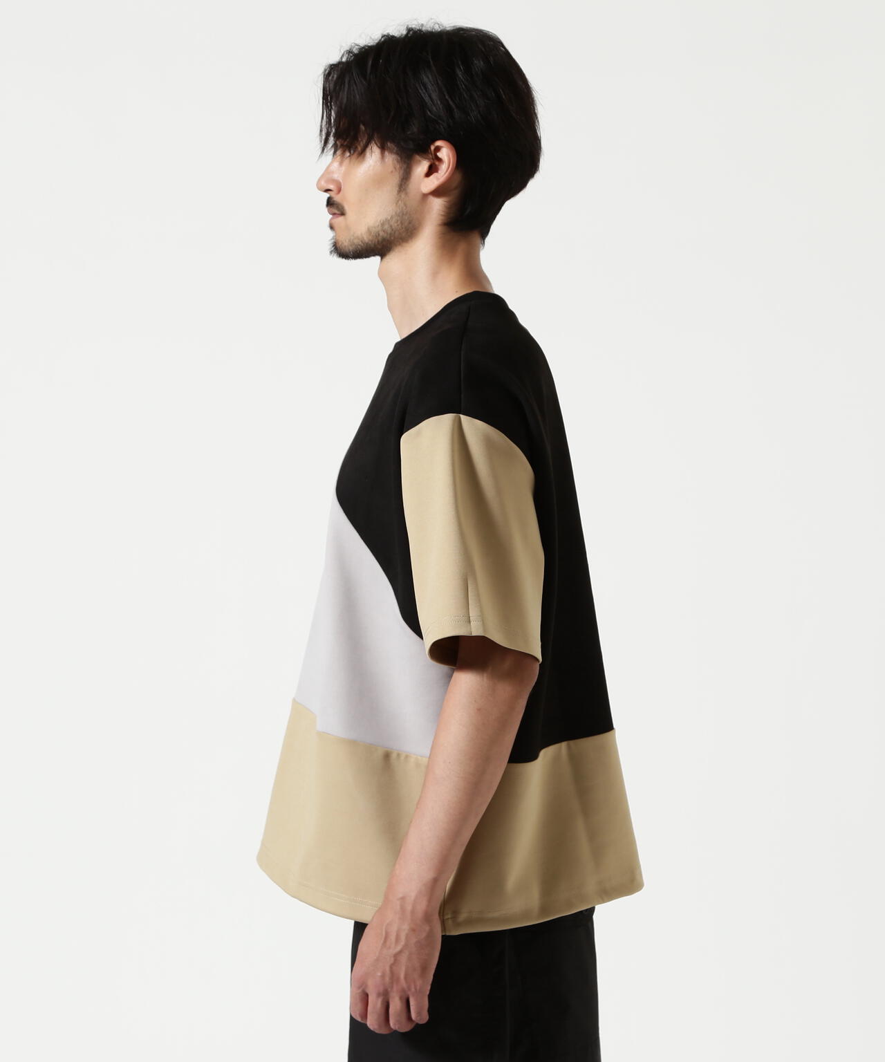 B omnivore/ビーオムニボー　PANEL TEE パネル切り替えTEE