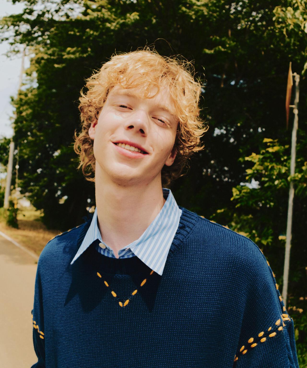 B omnivore/ビーオムニボー　HANDSTITCH CABLE KNIT CREWNECK ハンドステッチケーブルニットクルーネック