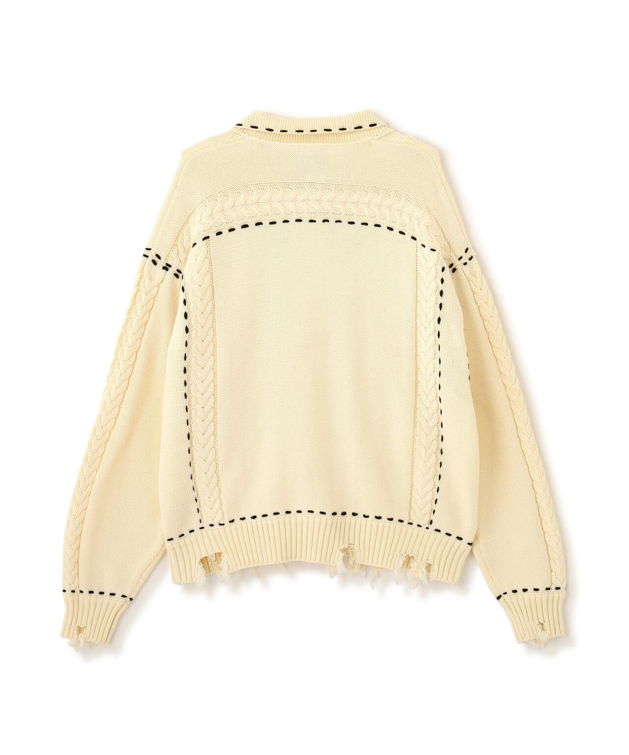 B omnivore/ビーオムニボー　HANDSTITCH CABLE KNIT JACKET ハンドステッチケーブルニットジャケット
